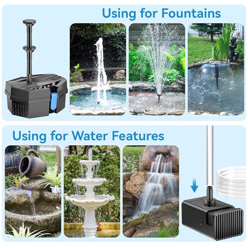 Renewable Energy Systems - 8W ソーラーファウンテンポンプ、3000mAh一体型パワーバンク、池フィルターシステム、屋外水庭園用の8つのスプレーノズル付き