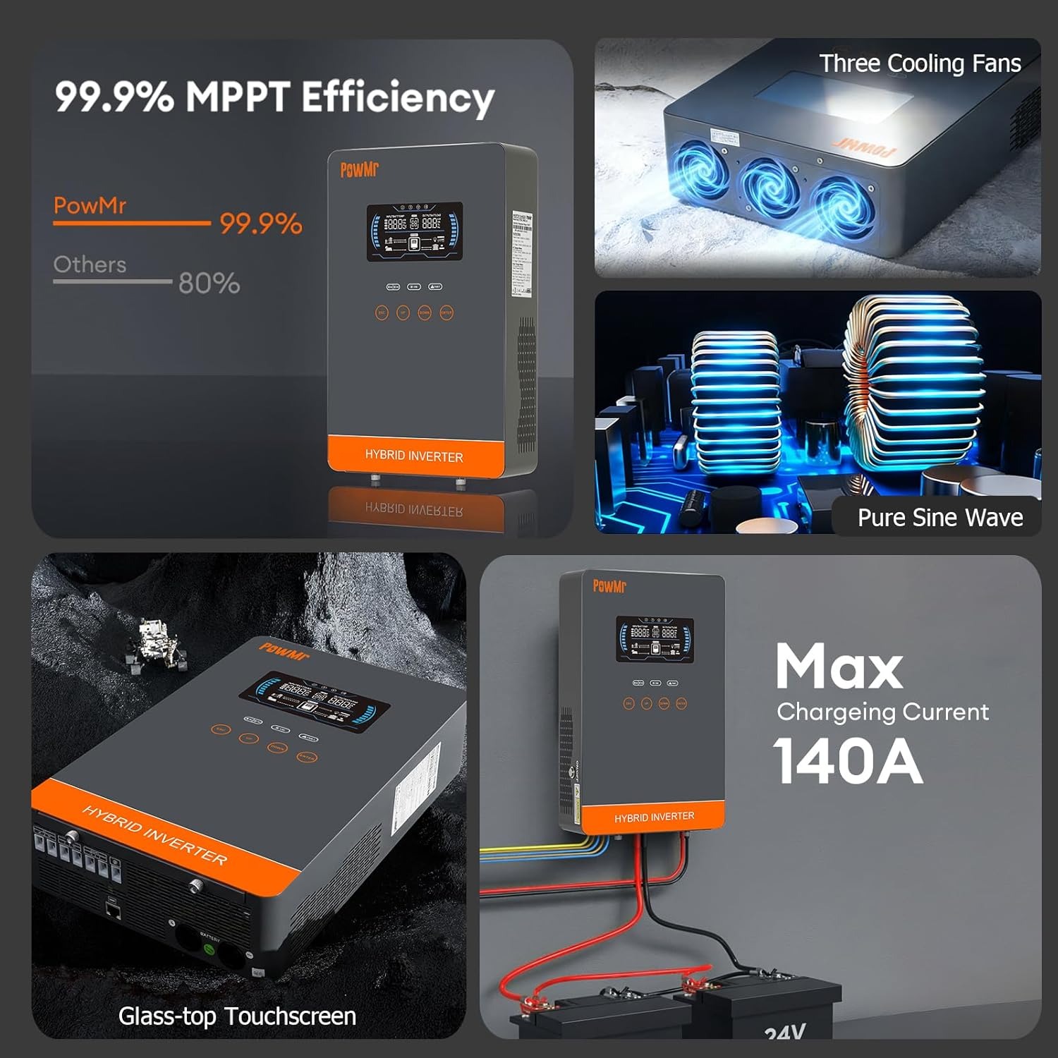 PowMr USA 4000W 24V ハイブリッドソーラー - Renewable Energy Systems のレビューと価格