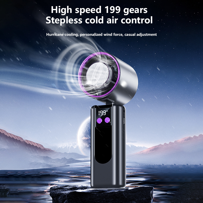 199段階風量調節高速冷却ファンUSB充電式デジタルディスプ - Wind Turbine Generator のレビューと価格