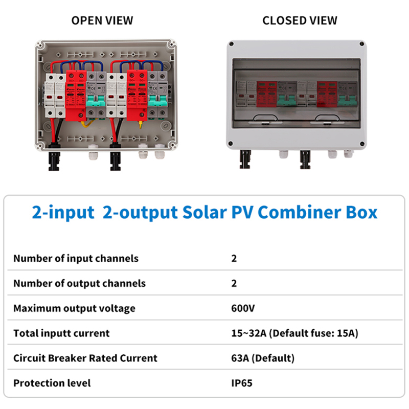 全銅線PVコンビナーボックス 600V 2入力2出力 DCソ - Renewable Energy Systems のレビューと価格